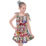 Pattern Kitten Christmas Kids  Tie Up Tunic Dress