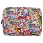 Pattern Kitten Christmas Make Up Pouch (Medium)