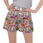 Pattern Kitten Christmas Women s Ripstop Shorts