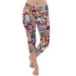 Pattern Kitten Christmas Lightweight Velour Capri Yoga Leggings