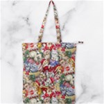 Pattern Kitten Christmas Double Zip Up Tote Bag