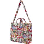 Pattern Kitten Christmas Square Shoulder Tote Bag