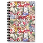 Pattern Kitten Christmas 5.5  x 8.5  Notebook