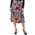 Pattern Kitten Christmas Classic Velour Midi Skirt 