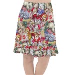 Pattern Kitten Christmas Fishtail Chiffon Skirt