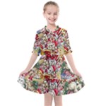 Pattern Kitten Christmas Kids  All Frills Chiffon Dress