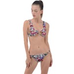 Pattern Kitten Christmas Ring Detail Crop Bikini Set