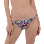 Pattern Kitten Christmas Ring Detail Bikini Bottoms