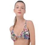 Pattern Kitten Christmas Knot Up Bikini Top