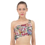 Pattern Kitten Christmas Spliced Up Bikini Top 