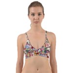 Pattern Kitten Christmas Wrap Around Bikini Top