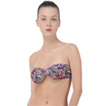 Pattern Kitten Christmas Classic Bandeau Bikini Top 