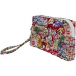 Pattern Kitten Christmas Wristlet Pouch Bag (Small)