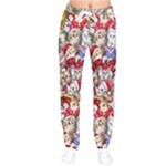 Pattern Kitten Christmas Women Velvet Drawstring Pants