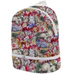 Pattern Kitten Christmas Zip Bottom Backpack