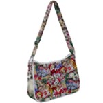 Pattern Kitten Christmas Zip Up Shoulder Bag