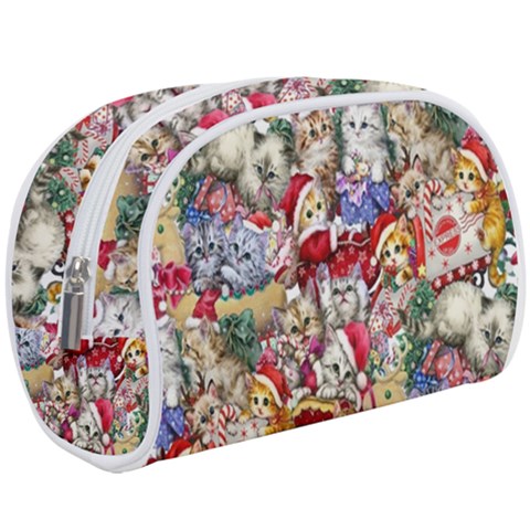 Pattern Kitten Christmas Make Up Case (Large) from ArtsNow.com