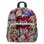 Pattern Kitten Christmas Kids  Age 5-10 Lightweight School Backpack with Side Pockets