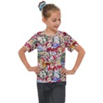 Pattern Kitten Christmas Kids  Mesh Piece T-Shirt