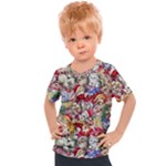 Pattern Kitten Christmas Kids  Sports T-Shirt