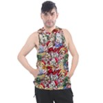 Pattern Kitten Christmas Men s Sleeveless Hoodie