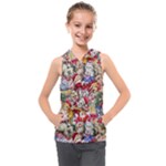 Pattern Kitten Christmas Kids  Sleeveless Hoodie