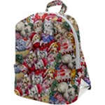 Pattern Kitten Christmas Zip Up Backpack