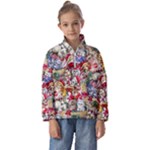 Pattern Kitten Christmas Kids  Half Zip Hoodie