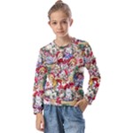 Pattern Kitten Christmas Kids  Long Sleeve T-Shirt with Frill 