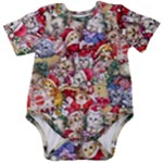 Pattern Kitten Christmas Baby Short Sleeve Bodysuit