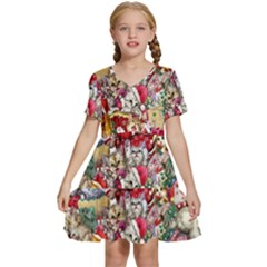 Kids  Short Sleeve Tiered Mini Dress 