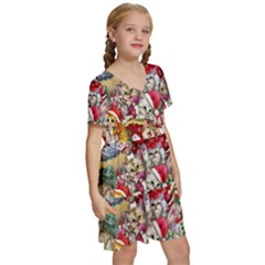 Kids  Short Sleeve Tiered Mini Dress 