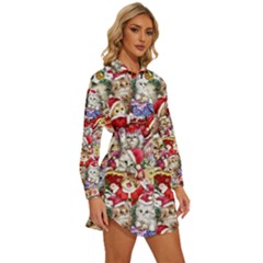 Womens Long Sleeve Shirt Dress 