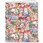 Pattern Kitten Christmas 8  x 10  Softcover Notebook