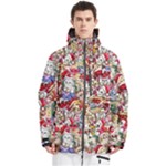 Pattern Kitten Christmas Men s Multi Pockets Zip Ski and Snowboard Waterproof Breathable Jacket