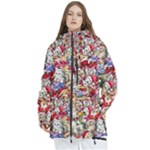 Pattern Kitten Christmas Women s Multi Pockets Zip Ski and Snowboard Waterproof Breathable Jacket