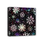 Shiny Winter Snowflake Abstract Christmas Cold Crystal December Mini Canvas 4  x 4  (Stretched)