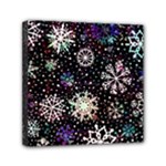 Shiny Winter Snowflake Abstract Christmas Cold Crystal December Mini Canvas 6  x 6  (Stretched)