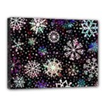 Shiny Winter Snowflake Abstract Christmas Cold Crystal December Canvas 16  x 12  (Stretched)