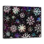 Shiny Winter Snowflake Abstract Christmas Cold Crystal December Canvas 20  x 16  (Stretched)