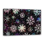 Shiny Winter Snowflake Abstract Christmas Cold Crystal December Canvas 18  x 12  (Stretched)