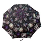 Shiny Winter Snowflake Abstract Christmas Cold Crystal December Folding Umbrellas