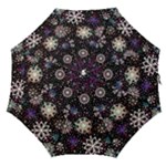 Shiny Winter Snowflake Abstract Christmas Cold Crystal December Straight Umbrellas