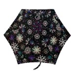 Shiny Winter Snowflake Abstract Christmas Cold Crystal December Mini Folding Umbrellas