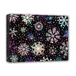 Shiny Winter Snowflake Abstract Christmas Cold Crystal December Deluxe Canvas 16  x 12  (Stretched) 