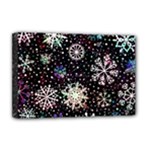 Shiny Winter Snowflake Abstract Christmas Cold Crystal December Deluxe Canvas 18  x 12  (Stretched)