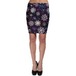 Shiny Winter Snowflake Abstract Christmas Cold Crystal December Bodycon Skirt