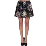 Shiny Winter Snowflake Abstract Christmas Cold Crystal December Skater Skirt