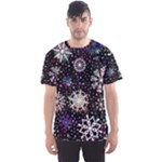 Shiny Winter Snowflake Abstract Christmas Cold Crystal December Men s Sport Mesh T-Shirt