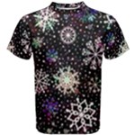 Shiny Winter Snowflake Abstract Christmas Cold Crystal December Men s Cotton T-Shirt